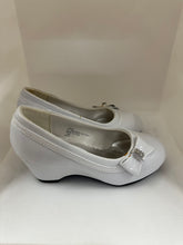 Load image into Gallery viewer, Rhinestone Embellished Bow Slip-On Wedge Shoe with Ribbon Trim