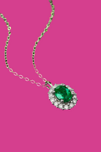 Load image into Gallery viewer, 1.5 Carat Lab-Grown Emerald .925 Sterling Silver Necklace