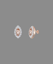 Load image into Gallery viewer, 2.00 CTTW Marquis Cut Morganite Studs in 14K Rose Gold