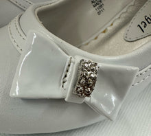 Load image into Gallery viewer, Rhinestone Embellished Bow Slip-On Wedge Shoe with Ribbon Trim