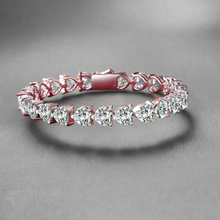 Load image into Gallery viewer, 24 Carat Moissanite .925 Sterling Silver Heart Bracelet
