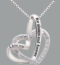 Load image into Gallery viewer, "I Love You for Always & Forever" White Crystal Pavé Necklace