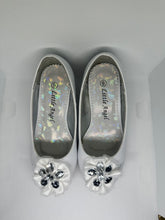 Load image into Gallery viewer, Satin & Organza Lace with Crystal Flower Pattern Overlay Slip-On Wedge Shoes