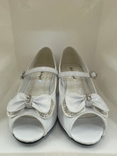 Load image into Gallery viewer, Bow & Rhinestone Peep-Toe Kitten Shoes
