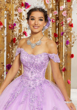 Load image into Gallery viewer, Crystal Beaded Embroidery on a Princess Tulle Ballgown in Light Purple