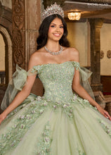 Load image into Gallery viewer, Majestic Glittery Tulle Ballgown with 3D Flowers