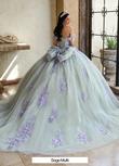 Load image into Gallery viewer, Glitter Tulle 3-D Flowers Ballgown