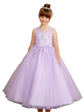 Load image into Gallery viewer, 3D Flower Lace Glitter Tulle Floor Length Dress