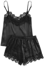 Load image into Gallery viewer, Satin Lace Sleepwear Set