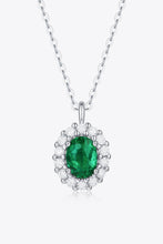Load image into Gallery viewer, 1.5 Carat Lab-Grown Emerald 925 Sterling Silver Necklace