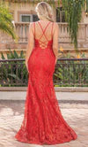 Load image into Gallery viewer, Dazzling Trumpet Gown in Red