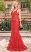 Load image into Gallery viewer, Dazzling Trumpet Gown in Red
