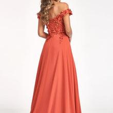 Load image into Gallery viewer, Floral 3D Applique and Embroidery Embellished Bodice A-Line Chiffon Dress