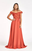 Load image into Gallery viewer, Floral 3D Applique and Embroidery Embellished Bodice A-Line Chiffon Dress