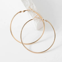 Load image into Gallery viewer, Large Smooth Circle Hoop Earrings