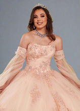 Load image into Gallery viewer, Strapless Glitter Tulle & Lace Ballgown in Blush