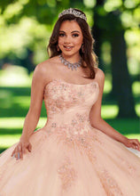 Load image into Gallery viewer, Strapless Glitter Tulle & Lace Ballgown in Blush