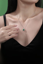 Load image into Gallery viewer, 1.5 Carat Lab-Grown Emerald 925 Sterling Silver Necklace