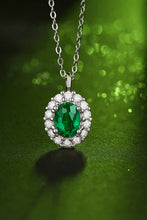 Load image into Gallery viewer, 1.5 Carat Lab-Grown Emerald 925 Sterling Silver Necklace