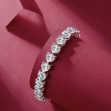 Load image into Gallery viewer, 24 Carat Moissanite .925 Sterling Silver Heart Bracelet
