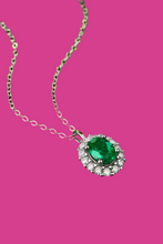 Load image into Gallery viewer, 1.5 Carat Lab-Grown Emerald .925 Sterling Silver Necklace
