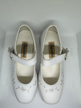 Load image into Gallery viewer, Flower Embroidered &amp; Pearl Accent Mary Jane Chunky Shoes
