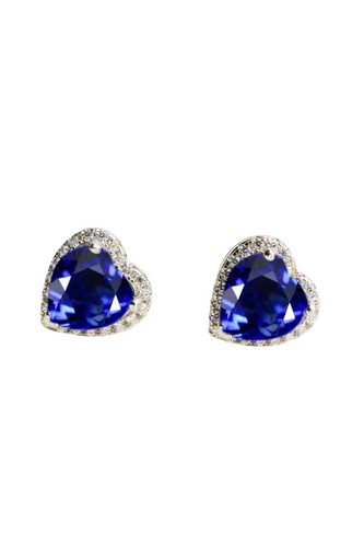 4 Carat Moissanite Heart-Shaped Stud Earrings