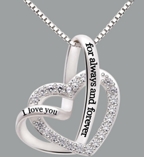 Load image into Gallery viewer, &quot;I Love You for Always &amp; Forever&quot; White Crystal Pavé Necklace
