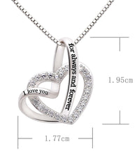 Load image into Gallery viewer, &quot;I Love You for Always &amp; Forever&quot; White Crystal Pavé Necklace
