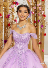 Load image into Gallery viewer, Crystal Beaded Embroidery on a Princess Tulle Ballgown in Light Purple
