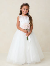 Load image into Gallery viewer, 3D Flowers &amp; Glitter Tulle Sleeveless Dress
