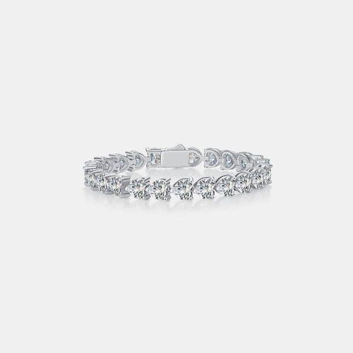 24 Carat Moissanite .925 Sterling Silver Heart Bracelet