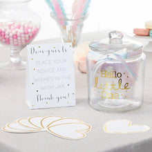 Load image into Gallery viewer, Iridescent Baby Shower Wish Jar with Heart Shaped Cards
