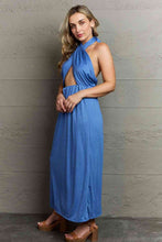 Load image into Gallery viewer, Ninexis Know Your Worth Criss Cross Halter Neck Maxi Dress
