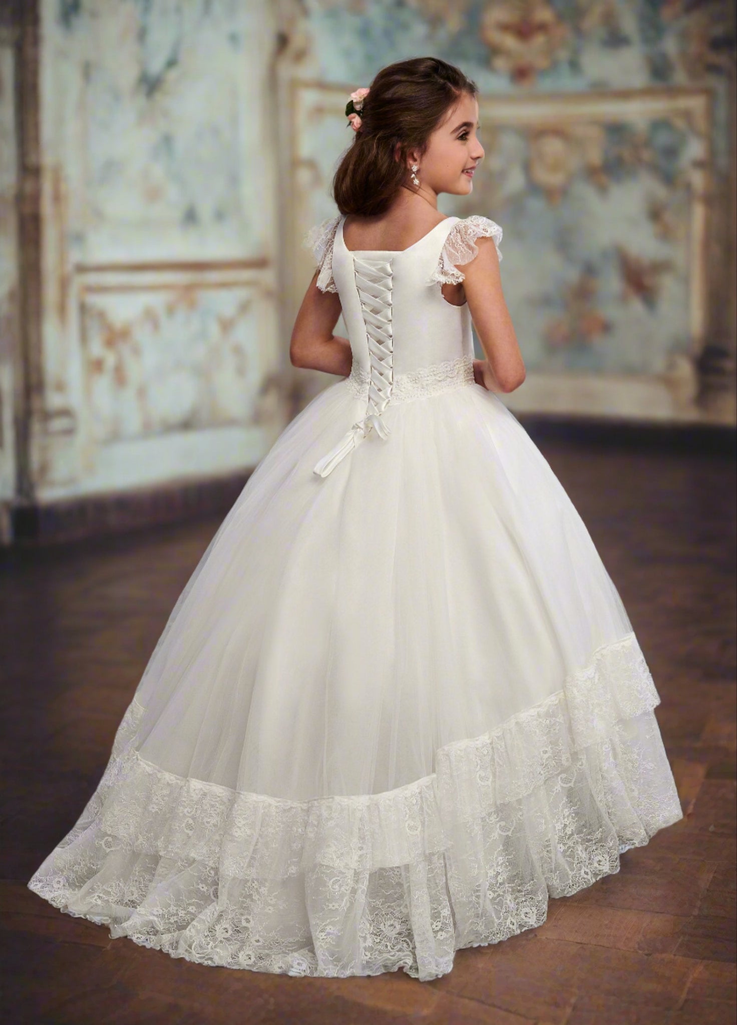 Whimsical Ruffled Lace Dress Tina's Bridal & Creations Whimsical Ruffled Lace Dress Tina's Bridal & Creations