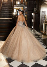 Load image into Gallery viewer, Embroidered Metallic Net Ballgown
