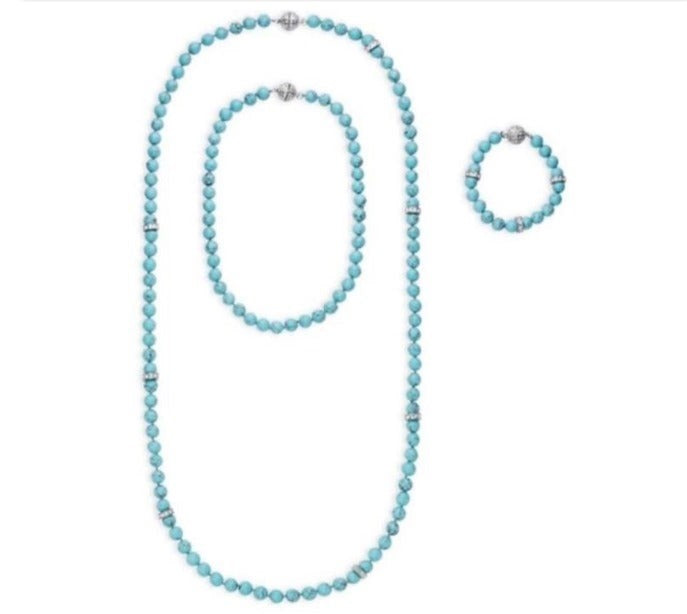 Turquoise Convertible Necklace-Bracelet Set